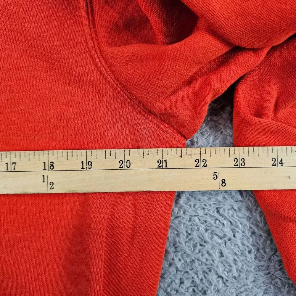 North Face Hoodie Men Small Orange Graphic Logo Athleisure Camp Hike Gorp Travel